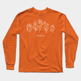 Love Grows Floral Design Long Sleeve T-Shirt